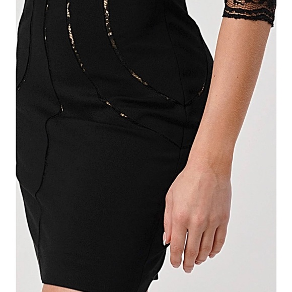 Aidan Mattox Black Lace Trim Dress - Picture 5 of 12